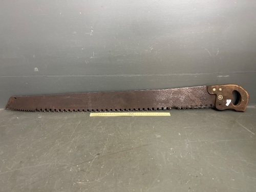 Large Vintage Disston & Sons Handsaw with M Tooth Pattern