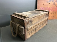Winchester Wooden Ammunition Box and Advertising Sign -  - 3