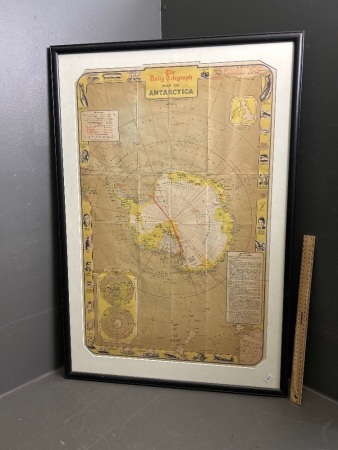 The Daily Telegraph Map of Antarctica - Framed and Glazed