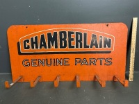Rare Chamberlain Genuine Parts Metal Sign with Hooks 