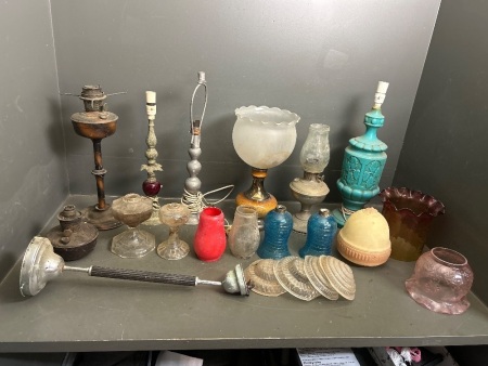 Large Lot of Lamps, Shades etc for Restoration Projects 