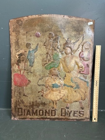 Embossed Tin Diamond Dyes Sign