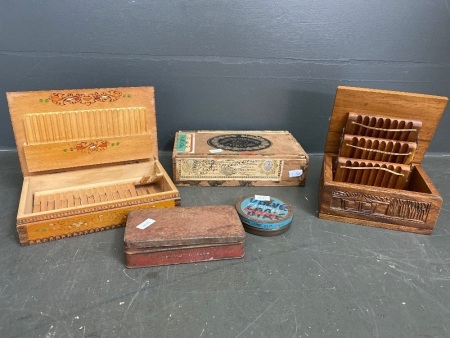 Unique selection of cigarette boxes, tobacco boxes and tins