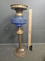 Blue Glass Font Kero Lamp - no shade