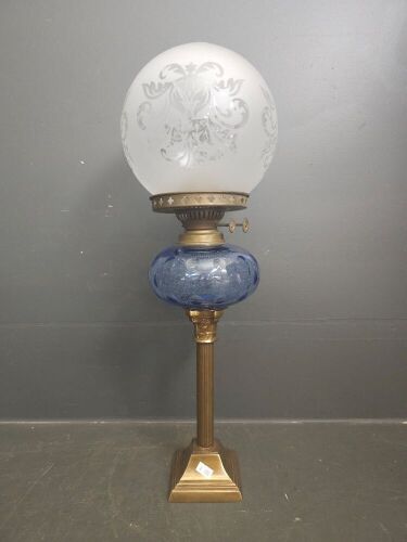 Blue Glass Font Kero Lamp