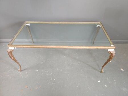 Decorative Steel Frame, Glass top Coffee Table