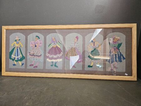 6 Lady Decoupage Art Piece