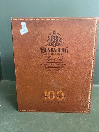 Bunderberg Rum Double Aged Rum Box with Great Qld Sporting Moments as selected by Darren Lockyer (Book) - Rum bottle missing