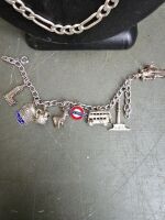 Silver chain necklace and charm bracelet - 2