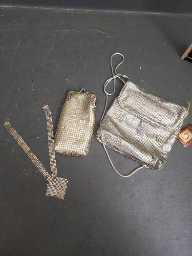 Glomesh collection of handbag, purse and necklace