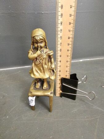 Juan Clan brass girl figurine