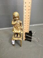 Juan Clan brass girl figurine