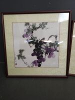 Set of 3 Asian Ink on Fabric Pictures - 2