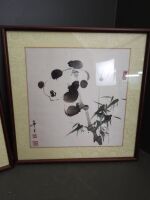 Set of 3 Asian Ink on Fabric Pictures - 4