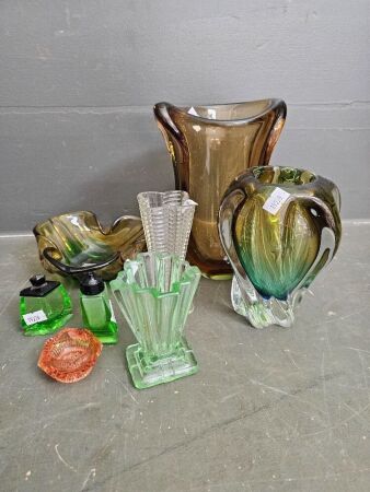 Beautiful selection of art deco vases, holders and bowl