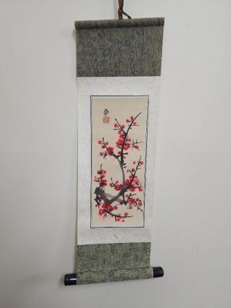 Selection of Asian rice paper prints, scrolls and wall hangings