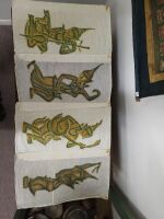 Selection of Asian rice paper prints, scrolls and wall hangings - 8