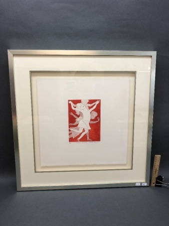 Framed Signed Limited Edition Print 'Dancing Children' by Charles Blackman No. 13/50