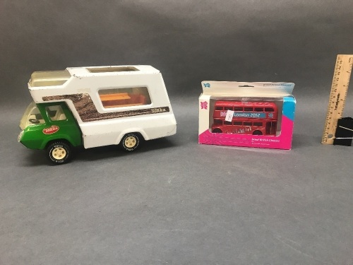 Tonka Camper and Die Cast Double Decker Bus