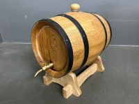 5L Oak Wood Barrel with Brass Tap