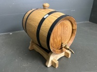 5L Oak Wood Barrel with Brass Tap - 2