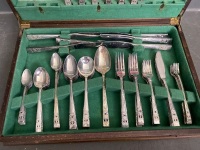 Oneida Coronation Stirling silver plated cutlery set - 4