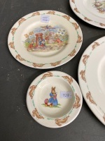 Set of Bunnykins plates and cup - crack in cup and small chip on 1 plate - 2