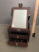 Beautiful wooden jewel box with brass fittings and in built mirror - 2