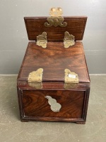 Beautiful wooden jewel box with brass fittings and in built mirror - 4