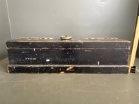 Vintage wooden storage box with strong metal handles