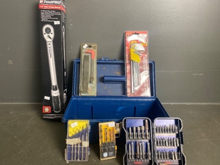 Selection of tools with box