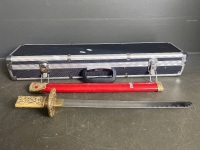 Repo Samurai sword with broken handle and carry case - 4