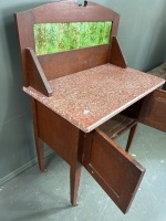  Washstand with Granite Top and Tiled Back - 3