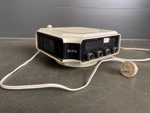 Mid century Astor electric clock radio