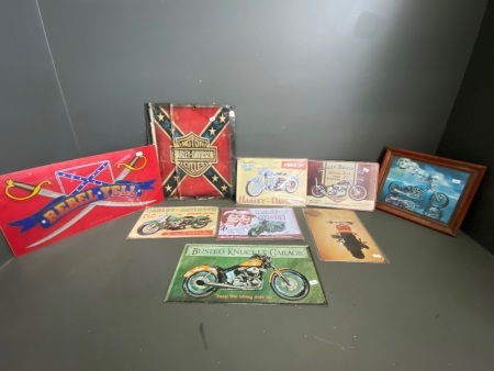 Mixed lot of Harley Davidson signs