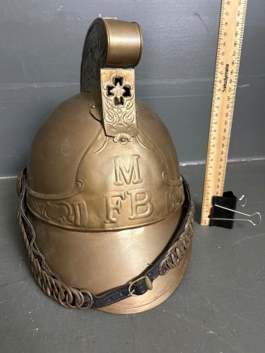 Vintage fire helmet in great condition MFB embossed