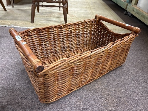 Coastal Boho Chic Woven Ratten Bamboo Handled Storage Baskets - Quantity choice lot