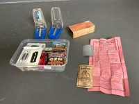 DE Safety Razor Lot inc. 2 Gillette Safety Razors, The Keena Blade Sharpener and Assortment of DE Blades - 2