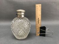 Crystal Colgone Bottle with Sterling Silver Hallmarked Lid - 2