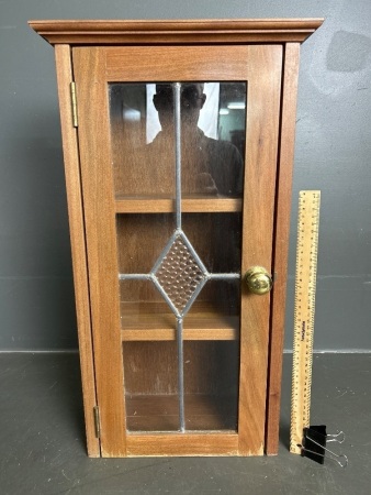 Small Glass Front Wooden Cabinet