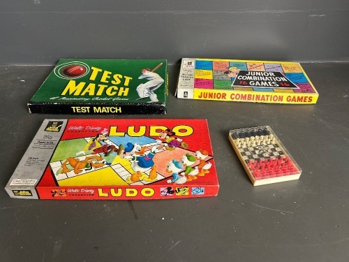 4 Vintage Games inc. Test Match, Ludo, Combination Set and Chess/Checkers