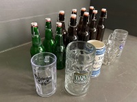 Assortment of Brewers Bottles and Beer Steins  - 2