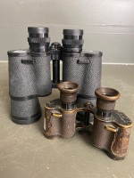 Pair of World War 2 Busch binoculars and pair Hanimex binoculars