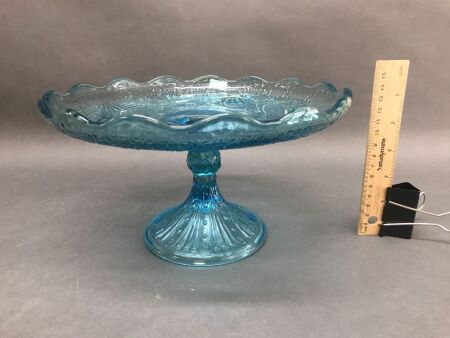 Blue Depression Glass Comport