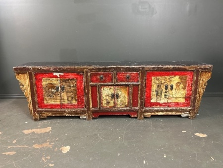 Vintage Mongolian Chinese Sideboard