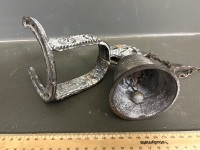 Cast Iron Door Bell with Horseshoe and Spur Look Bracket - 3