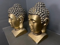 Pair of Large Fibreglass Buddha Heads  - 3