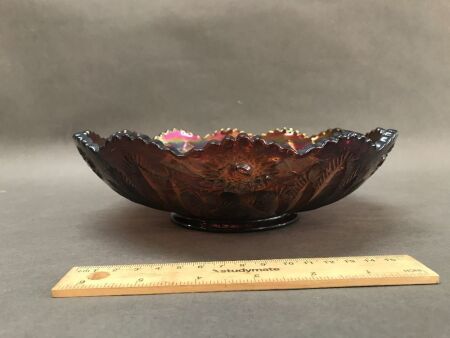 Deep Purple Millersburg Carnival Glass Bowl