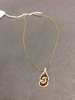 9ct Gold Garnet Necklace