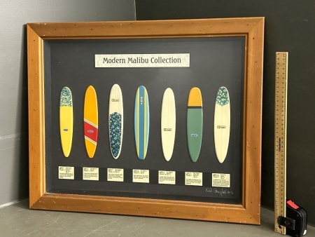 Mounted Modern Malibu Collection- Mini Surfboards by Neil  Campbell